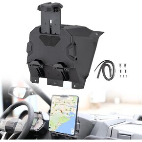 A & UTV PRO Electric Device Tablet Holder for 2020 2021 2022 2023 2024 Polaris RZR PRO XP/PRO XP4, 2022-2024 RZR PRO R/Turbo R, GPS Phone Ipad Mount Holder with Storage Box Organizer Tray Accessories