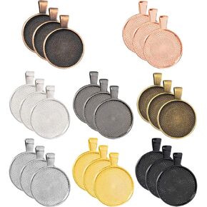 80Pcs Round Bezel Pendant Trays for Jewelry Making,8 Colors DIY Round Pendant Tray Charm Bezel Blanks Setting Cabochon Blank Base for DIY Jewelry Findings Making,Crafting Photo,Necklace,Pendant Making