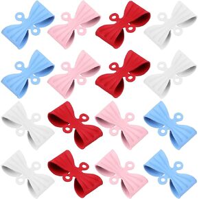 SEWACC Bowknot Connector Charms 40pcs Bow Link Charms Bowknot Pendants with Double Hole for DIY Jewelry Making
