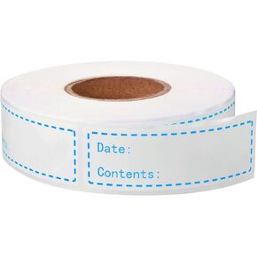 500 Pieces Food Freezer Labels 1 x 3 inches Self-Adhesive Removable Storage Refrigerator Food Date Labels Easy Clean Leaves No Residue (Blue)