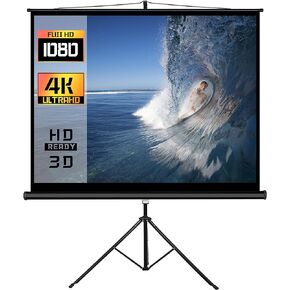 شاشة عرض محمولة ProHT مقاس 100 بوصة (05358)، مع حامل ثلاثي القوائم قابل للطي وشاشة عرض بنسبة عرض إلى ارتفاع 4:3، لون أبيض غير لامع، مناسب للتلفزيون عالي الدقة/الرياضة/الأفلام/العروض التقديمية in Kuwait