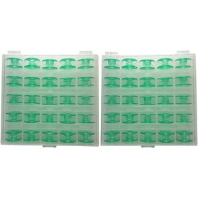 Colorsheng Green Plastic Sewing Machines Bobbins Compatible for Viking Husqvarna #4131825-45# (2 Box of 50pcs Bobbins)