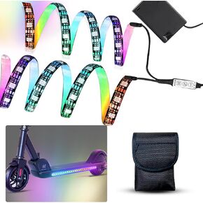 LED Scooter Strip Light, 16 Color Night Cycling Colorful Deck Light, 1.64 ft Waterproof Safety Skateboard Scooter Super Bright Lamp to Display at Night for Kick Scooter Good Gifts for Kids