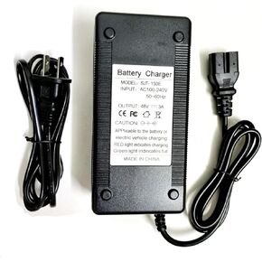 48 Volt 3.0 Amp Quick-Charge 3-Pin Battery Charger for eWheels EW-36 EW-02 EW-11 EW-19 EW-20 EW-38 EW-46 EW-66 EW-72 and 48V Scooters, Go-Karts, Big Toys Baja, FitRight, Go-Bowen, MotoTec