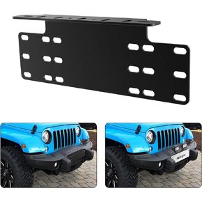 Nilight 90044B Universal License Heavy Duty Steel Front Plate Mounting Bracket Holder for Off-Road LED Work Lamps Lighting Bars, 2 Years Warranty, Black