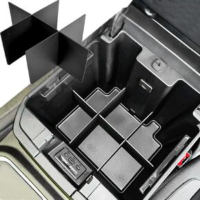 TACOBRO Center Console Organizer Dividers for 2019-2022 GMC Sierra/Chevy Silverado 1500 Accessories /2020-2023 Chevy Silverado/GMC Sierra 2500HD/3500HD, Fit Full Console w/Bucket Seats Only