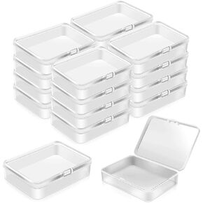 16 Pcs Mini Plastic Containers Boxes with Lids, 4.5x3.4 Inches Clear Small Storage Box for Collecting Small Items, Beads, Jewelry, Crafts Accessories, Game Pieces, Business Cards,Tools in Kuwait