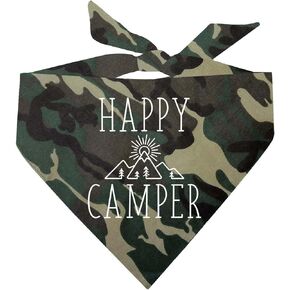 Happy Camper Dog Bandana (Camo, OS 278)