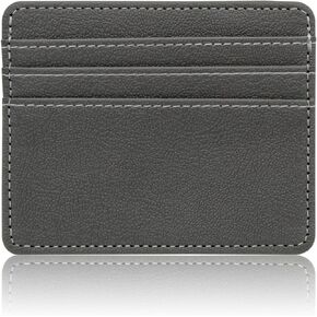 Credit Card Holder for Men, PU Leather Small Card Holder Wallet for Men RFID Blocking Slim Card Holder, 4 Card Slots Small Credit Card Wallet for Cards, Business, Travel, Shopping (black)