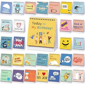ReliThick 10 Pieces Funny Desk Signs 30 Pages Office Desk Accessories Different Fun and Flip Over Messages Desktop Flip Book Fun Messages Calendar for Office Gifts Desk Accessories