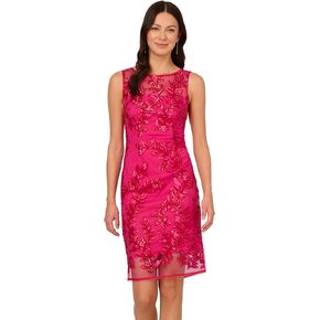 Adrianna Papell Women's Sequin Leaf Sheath Dress