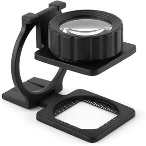 15X Portable Foldable Magnifier,Stand Magnifying Glass,with Scale,Measure Items While Watching