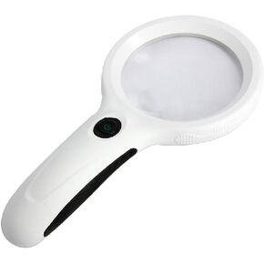 9-Led Bulbs Illuminated Lighting Glass Lens Handheld Magnifier 8X Magnifying for Coin Jewelry