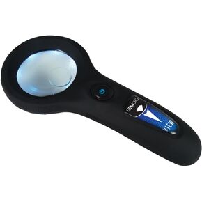 GemOro iView LED Magnifier | Dual 5X & 10X Magnification Eye Loop Magnifying Glass Monocle for Watch Repair Diamonds Coins Gems Rings Glasses Earrings | Optical Quality Lens with Built-in LED Light
