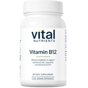 Vital Nutrients Vitamin B12 | Vegan Supplement | Methylcobalamin for Energy Support and Metabolism of Carbs, Protein, and Fat* | 1000 mcg | Gluten, Dairy and Soy Free | 100 Capsules