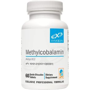 XYMOGEN Methylcobalamin 5,000 mcg - Vitamin B12 Supplement in Small, Pleasant-Tasting Tablets - Supports Healthy Methylation, Neurological Health, a Healthy Immune System (60 Tablets)