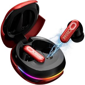 Wireless Earbuds Bluetooth Headphones 60H Playback Noise Cancelling Earbuds Deep Bass Earphones Wireless Bluetooth 5.4 RGB Light Sport Ear Buds for Android iOS, B5 Grey