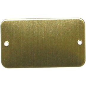 RMP Stamping Blanks, 1 Inch x 2 Inch Rectangle with Rounded Corners and Two Holes, Brass 0.032 Inch (20 Ga.) - 20 Pack in Kuwait