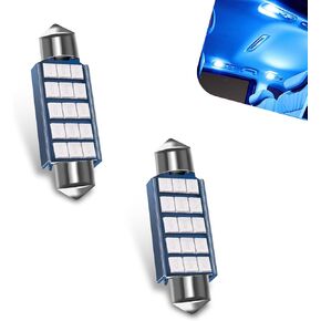 2 PCS 42MM 2835 LED Car Interior Dome Lights, IP68 Waterproof Tail Box Light, Double-tip Vehicle Reading Light, Universal Automotive License Plate Light for Truck SUV Car (White Light)