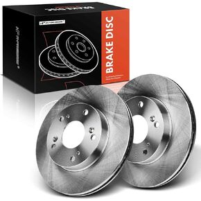 A-Premium 10.30 inch (261.5mm) Front Drilled and Slotted Disc Brake Rotors Compatible with Select Honda and Acura Models - Civic 2004-2011, CR-Z 2011-2015, RSX 2002-2006, 2-PC Set