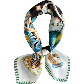 JERLA 100% Pure Mulberry Silk Square Scarf for Hair-26''x26'' Women Men Natural Silk Neckerchief Headscarf Bag scarf