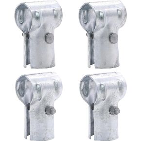 KINNAN 1-5/8 X 1-5/8 End Rail T Clamp,Chain Link Fence End Rail Clamp,Chain Link Fence Parts,Galvanized Steel T Clamp for 1-5/8" OD Pipe, Bolts & Nuts include 6 Pcs