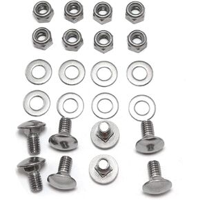 8 Sets Stainless Steel Carriage Bolt 5/16"-18 x 5/8 Carriage Bolts with 5/16 Nuts and Washers Self Locking Nonskid Nylon Lock Nut