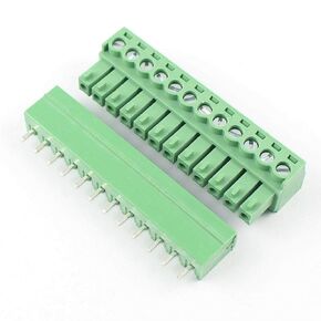 10 Sets 12-Pin (12 Pole) Straight Plug-in Screw Terminal Block Connector 3.81mm Pitch Panel PCB Mount DIY