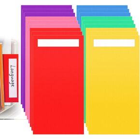 18 Pack Library Shelf Dividers Book Shelf Dividers with 36 Pieces Stickers 6 x 12 Inch Plastic Book Divider Colorful Bookshelf Dividers Assorted Colored Library Shelf Markers for Classroom Supplies