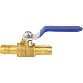 2PCS 5/8 Inch Hose Brass Barb x Barb Ball Valve Shut Off Switch for Garden Water Hose Oil Air Gas Fuel Line Pipe Fittings