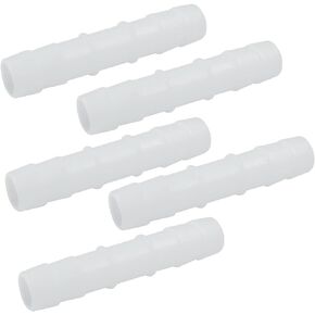 5PCS Plastic Hose Barb Fitting 1/4" Joint Splicer Barb Reducer Pipe Connectors Mender Joint Adapter for Fuel Gas Liquid Air