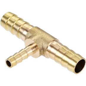 uxcell Reducing Barb Hose Fitting Tee T Shape Pipe Connector Brass 5/16" x 5/16" x 1/4"