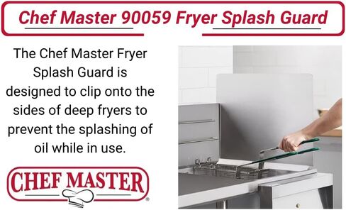 Chef Master Fryer Splash Guard (2-Pack) - 20.5 x 15 Inch, Stops Oil Splattering - Universal Fit 18-Gauge Stainless Steel Splatter Screen - Commercial Deep Fryer Protection - Oil Splatter Guard (90059) in Kuwait