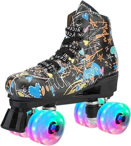 Youth Roller Skates for Women Men Graffiti Freestyle Quad Rink Skate Shoes in Saudi Arabia