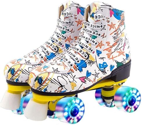 Youth Roller Skates for Women Men Graffiti Freestyle Quad Rink Skate Shoes in Saudi Arabia