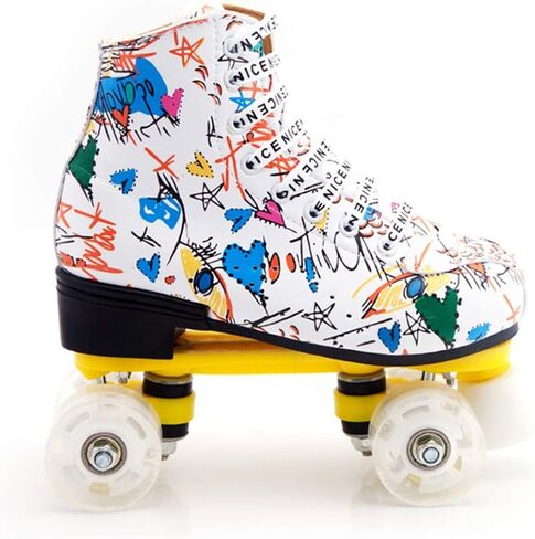 Youth Roller Skates for Women Men Graffiti Freestyle Quad Rink Skate Shoes in Saudi Arabia