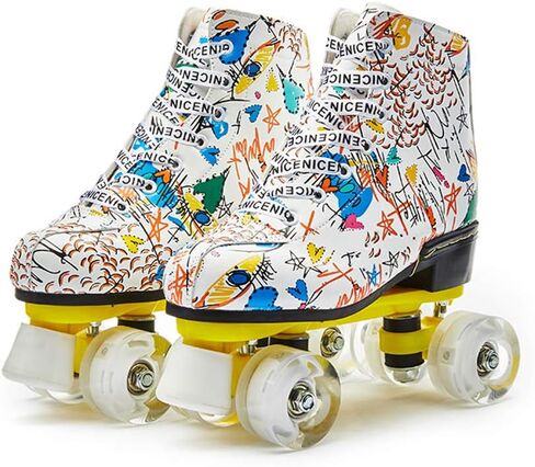 Youth Roller Skates for Women Men Graffiti Freestyle Quad Rink Skate Shoes in Saudi Arabia