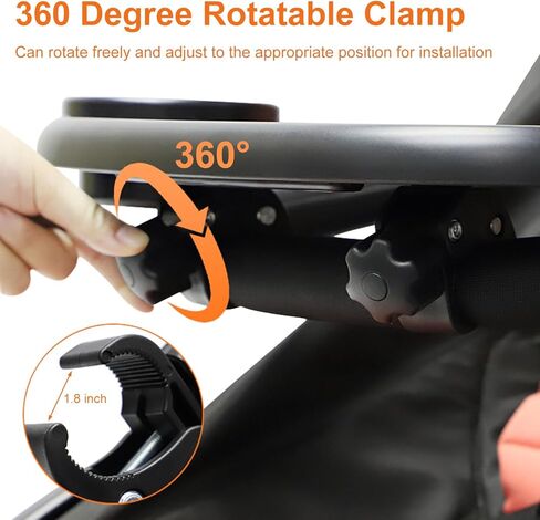 حامل أكواب لعربة الأطفال 3 في 1 مع حامل للهاتف، صينية للوجبات الخفيفة لعربة الأطفال مع حامل أكواب للأطفال الصغار، ملحقات عربة الأطفال، صينية عربة أطفال عالمية لمشاهدة الفيديو in Kuwait