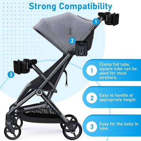 حامل كأس عربة الأطفال مع حامل مفاتيح الهاتف الخليوي، 2 في 1 حامل كأس عربة الأطفال مرفق حامل أكواب عالمي لعربة الأطفال، الدراجة، الكرسي المتحرك، المشاية، السكوتر، ملحقات عربة الأطفال هدية ليوم الاثنين in Kuwait