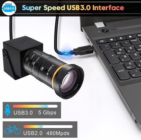 SVPRO HDMI USB Camera 4K 60fps USB3.0 Streaming Webcam with Zoom 5-50mm Telephoto Lens,10X Optical Zoom Industrial Microscope Camera H.264 Video Camera for Computer,Raspberry Pi,Monitor in Kuwait