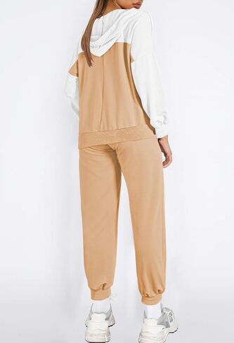 Fixmatti Women 2 Piece Outfits Long Sleeve Cutout Hoodie Matching Sweatpants Jogger Set Sweatsuit in Saudi Arabia