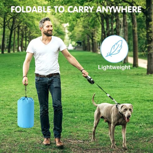 سرير للكلاب للسفر للاستخدام الخارجي من Pawaboo، سرير للكلاب للتخييم مقاوم للماء مع حقيبة حمل و4 قضبان معدنية، بساط سرير للكلاب قابل للغسل والنقل، رائع للأقفاص وبيوت الكلاب - للكلاب المتوسطة الكبيرة (47 بوصة × 40 بوصة أزرق) in Kuwait