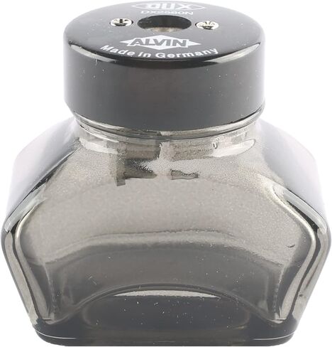 Alvin Charcoal Black Inkwell Pencil Sharpener Model DX25 DUX Glass Inkwell Sharpener for Artists, Architects, Writers, and Drafters, Pencil Sharpener with Inkwell Styled Shavings Catch in Saudi Arabia