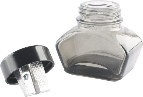 Alvin Charcoal Black Inkwell Pencil Sharpener Model DX25 DUX Glass Inkwell Sharpener for Artists, Architects, Writers, and Drafters, Pencil Sharpener with Inkwell Styled Shavings Catch in Saudi Arabia