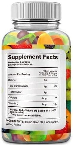 1 Packs Organic Hemp Gummies Extra Strengthen High Potency with Pure Hemp Oil Extract Vegan Edible Bear Candy - Non-GMO, Vegan, Low Sugar, Made in USA in Kuwait