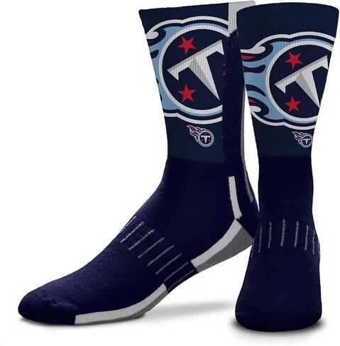 For Bare Feet NFL Youth V Curve Socks - Machine Washable - Poly-spandex blend - Perfect Fit and Durability for Active Young Athletes (Tennessee Titans - Multicolor) in Saudi Arabia