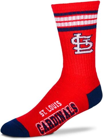 For Bare Feet MLB 4 Stripe Deuce Crew Socks Mens-St. Louis Cardinals-Size Large(10-13) in Saudi Arabia