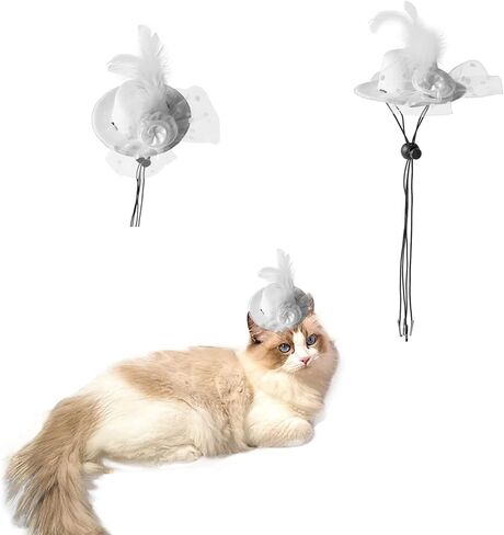 قبعة من القش للحيوانات الأليفة، قبعة سمبريرو مكسيكية مضحكة للربيع والصيف مع زينة لحفلات عباد الشمس لأعياد الميلاد للحيوانات الأليفة الصغيرة والجرو والقطط (أبيض) in Kuwait