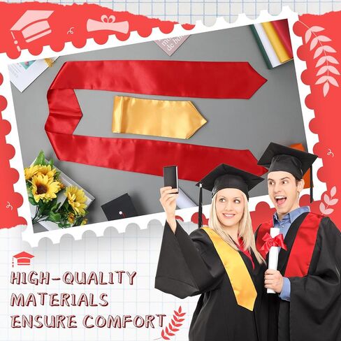 2 Pcs Unisex Adult Plain Graduation Stole Class of 2024 Plain Graduation Sash for Academic and Choral, 60'' Long in Saudi Arabia