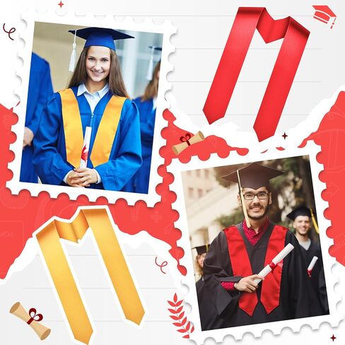 2 Pcs Unisex Adult Plain Graduation Stole Class of 2024 Plain Graduation Sash for Academic and Choral, 60'' Long in Saudi Arabia